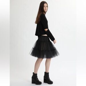 Morgane Le Fay Black Crinoline Silk Tulle Skirt